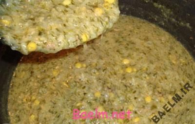 طرز پخت آش سبزی (شیرازی)