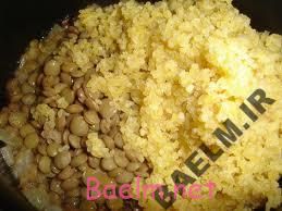 طرز تهیه پلـو بلغـور و عـدس