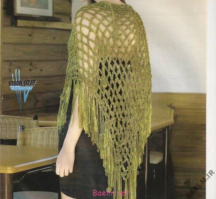 آموزش قلاب بافي | بافت شال سه گوش زنانه