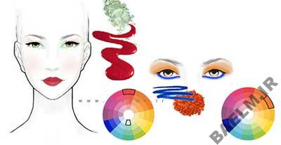 آرایش جدید,رنگ های مکمل در آرایش,میکاپ صورت