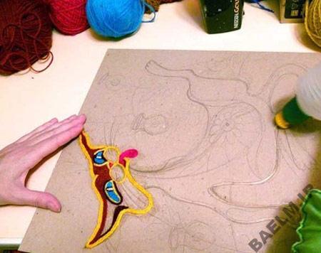 نحوه ساخت تابلو با کاموا, درست کردن تابلو با کاموا