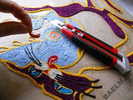 نحوه ساخت تابلو با کاموا, درست کردن تابلو با کاموا