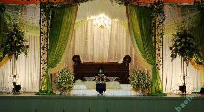 تزئینات عقد و عروسی | دیزاین تالار و جایگاه عروس و داماد 2533