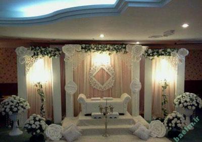 تزئینات عقد و عروسی | دیزاین تالار و جایگاه عروس و داماد 417