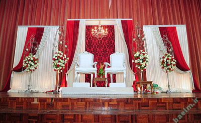 تزئینات عقد و عروسی | دیزاین تالار و جایگاه عروس و داماد 9303-4m1558