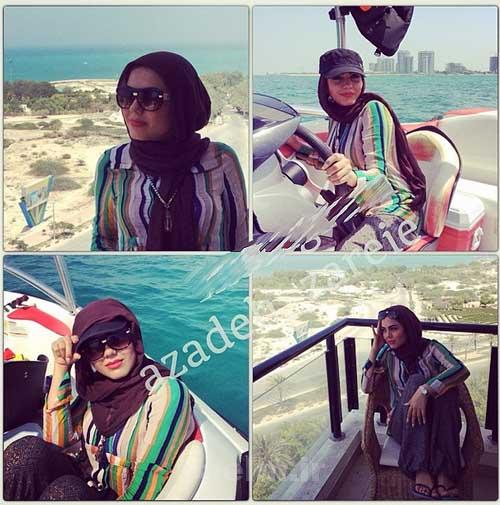 عکس های زیبا آزاده زارعی در ساحل زیبای کیش  