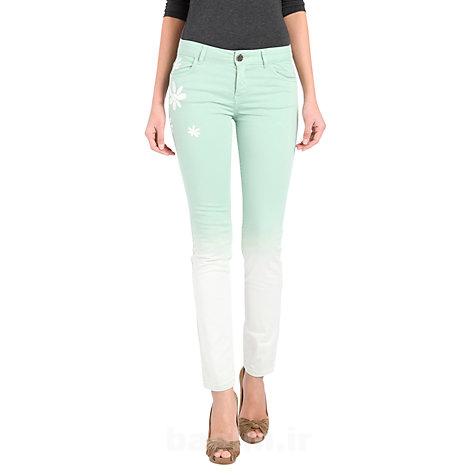 مدل شلوار جین زنانه سبز رنگ