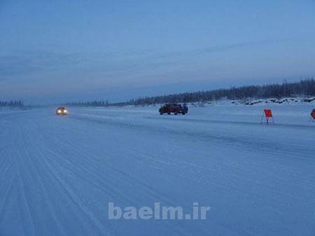 جاده یخی,جاده زمستانی Tuktoyaktuk,رودخانه جاده یخی,جاده زمستانی Tuktoyaktuk,رودخانه