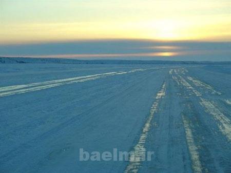 جاده یخی,جاده زمستانی Tuktoyaktuk,رودخانه جاده یخی,جاده زمستانی Tuktoyaktuk,رودخانه