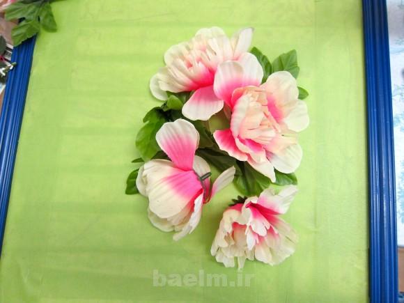 هنر در خانه | آموزش تزئين آيينه يا قاب عكس با استفاده از گل هاي مصنوعي