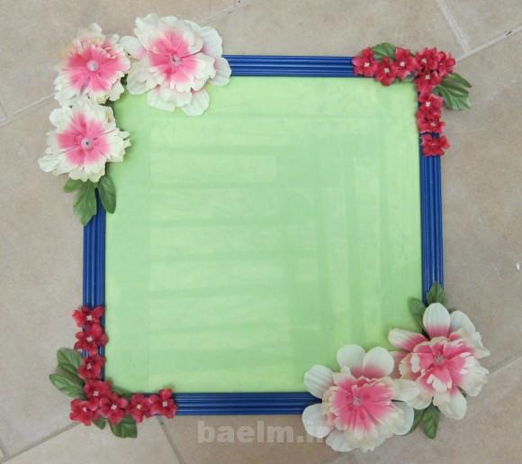 هنر در خانه | آموزش تزئين آيينه يا قاب عكس با استفاده از گل هاي مصنوعي