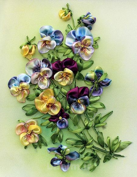 آموزش روبان دوزی,دوخت گل های روبانی آموزش روبان دوزی,دوخت گل های روبانی