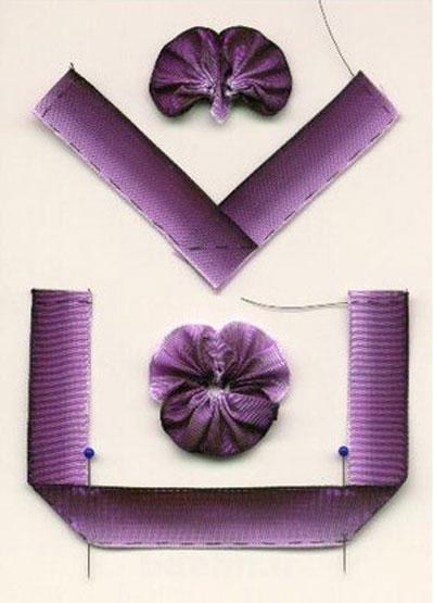 آموزش روبان دوزی,دوخت گل های روبانی آموزش روبان دوزی,دوخت گل های روبانی