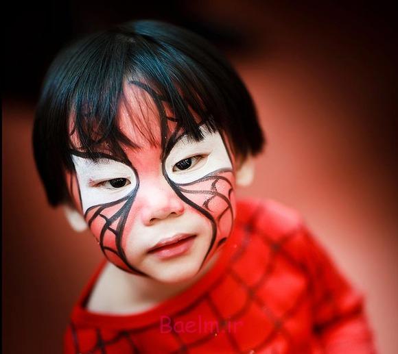 halloween kids costume makeup spiderman boys
