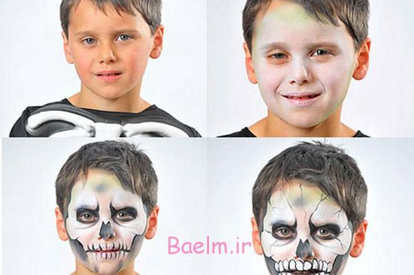 halloween ideas kids boy skull black white steps
