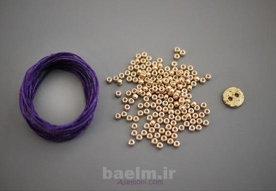 making bracelets with beads 1 آموزش ساخت دستبند با مهره