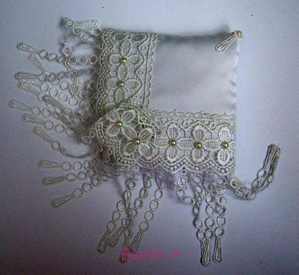 آموزش تصويري درست كردن جاحلقه عروس براي تزئين خنچه عقد