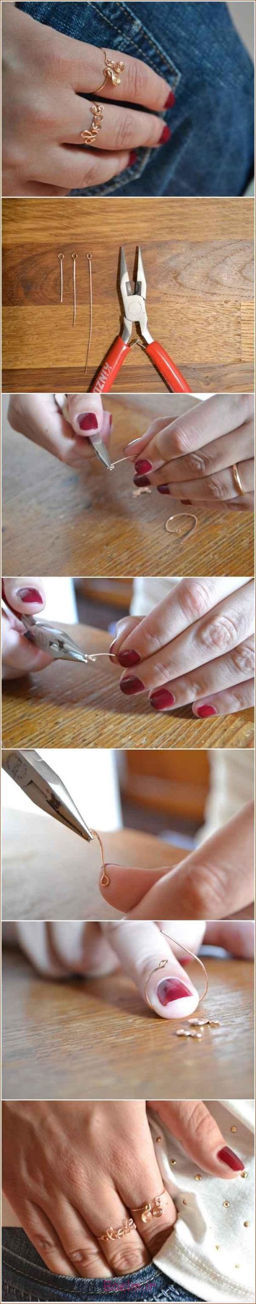 آموزشهای تصویری | طرز ساخت انگشتر با سیم (ساده اما زیبا)