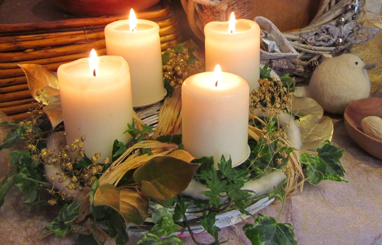 diy christmas candle centerpieces white-pillar-candles-ivy