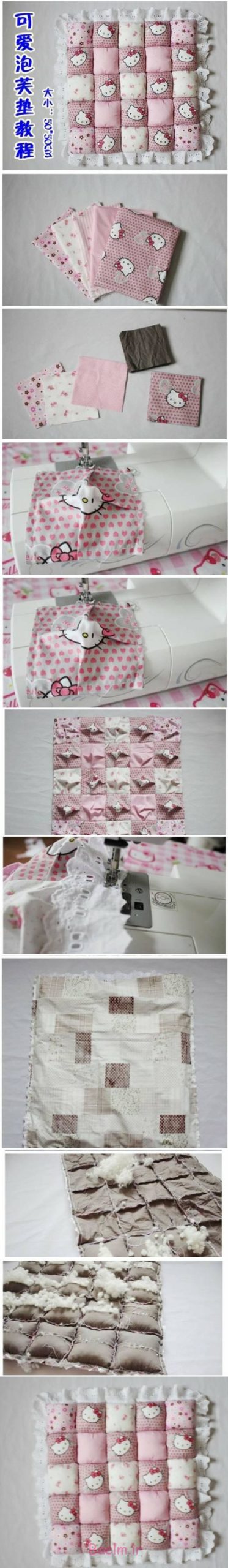 آموزش تصویری خیاطی | روش دوخت تشک نوزاد بسیار ساده