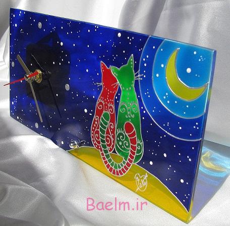 نقاشی روی شیشه | نمونه هائی از تزئین و ساخت ساعت های دیواری ( ويتراي ) نقاشی روی شیشه | نمونه هائی از تزئین و ساخت ساعت های دیواری ( ويتراي )