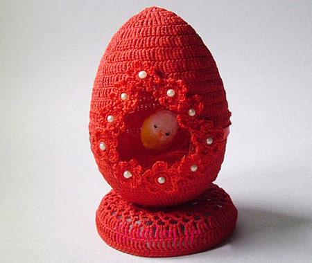 تزئین تخم مرغ عید با کاموا