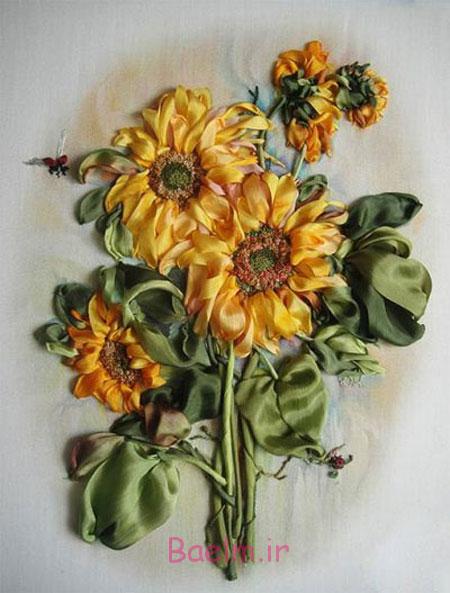 تابلو روبان دوزی,دوخت تابلوهای روبان دوزی