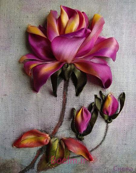 تابلو روبان دوزی,دوخت تابلوهای روبان دوزی