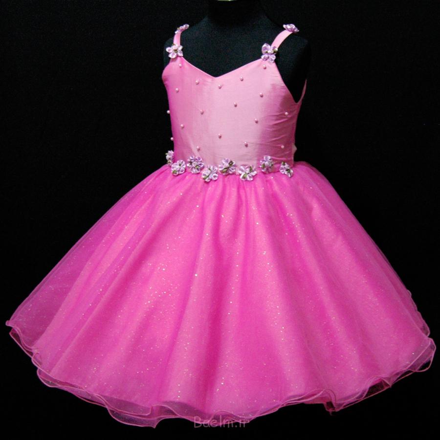 2 pink color old girls wear dress