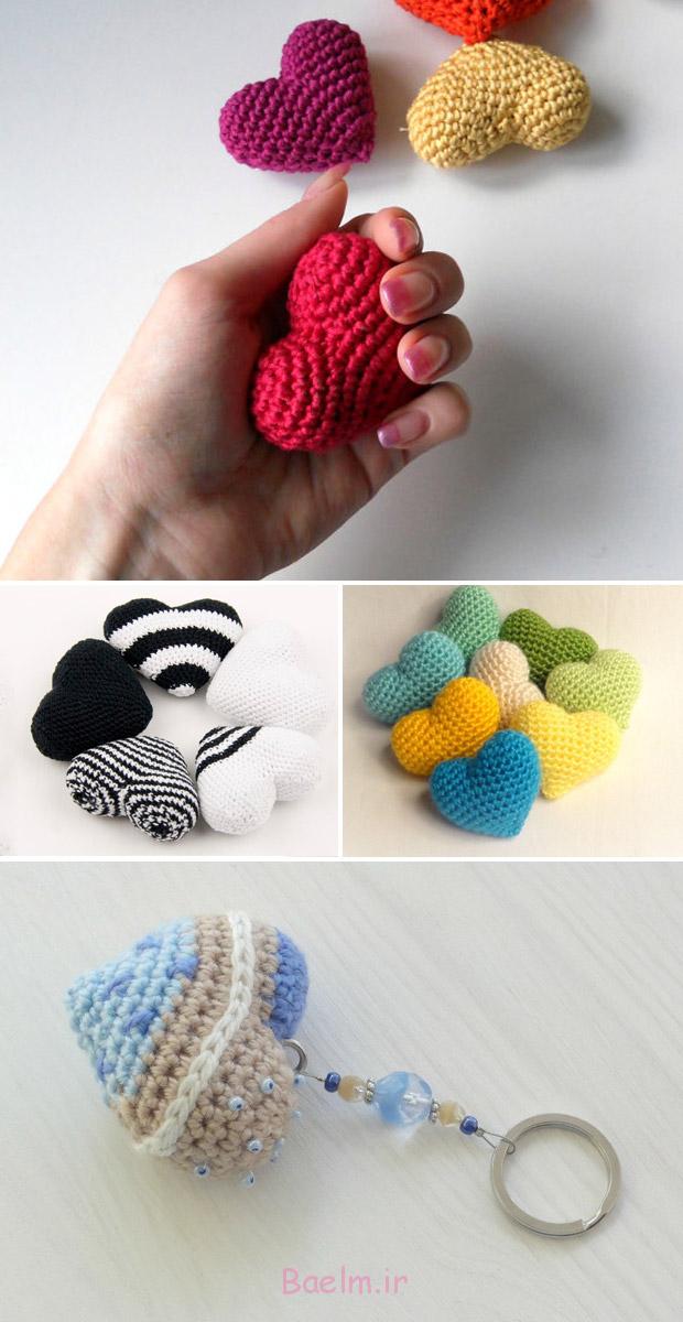 آموزش تصویری بافتن قلب با تکنیک قلاب بافی