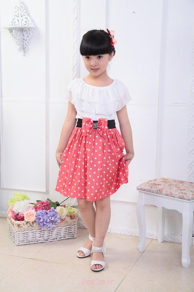 red and white color old girls wear dress