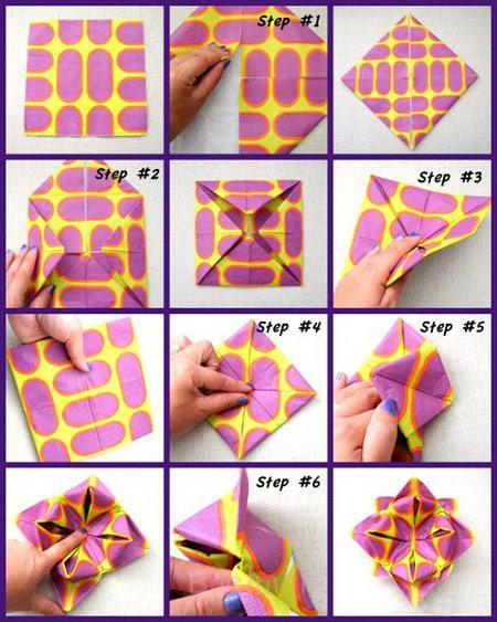 آموزش تصویری تزیین دستمال سفره, نحوه تزیین دستمال سفره