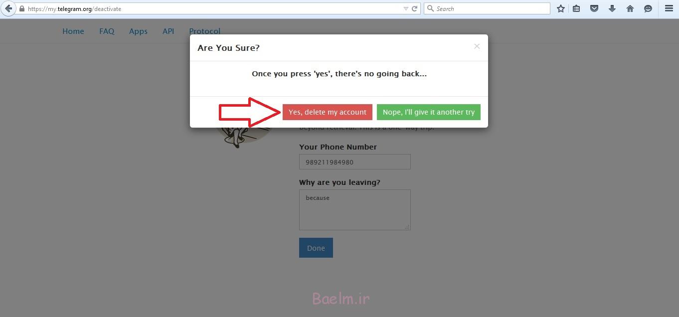 آموزش تصویری حذف اکانت تلگرام | حساب کاربری تلگرام