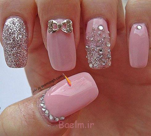 مدل های زیبای طراحی ناخن به رنگ سال 95 / 2016 مدل طراحی ناخن با رنگ صورتی برای سال 2016 - مدل شماره 7