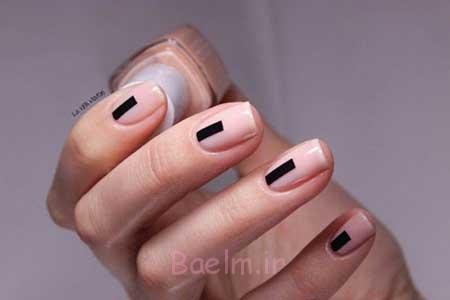 طراحی ناخن مینیمال،طرح های مینیمالیست طراحی ناخن ساده