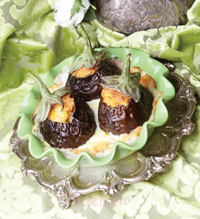 گراتن بادمجان دلمه ای پیش غذایی برای افطار ، گراتن بادمجان دلمه ای