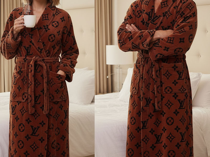 عکس حوله تن پوش مردانه و زنانه طرح ال وی 